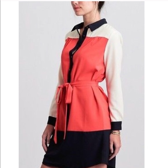 Anthropologie Maeve Colorblock Shirt dress - Picture 2 of 3